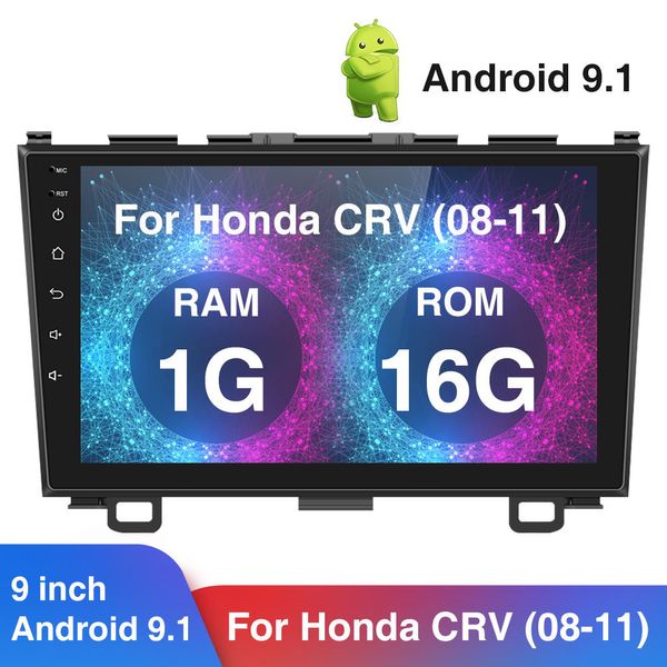 2Din Android 9.1 Car Radio para 2008 - 2011 Honda CRV 9 '' HD Mirror Navegación GPS Audio universal WIFI Reproductor multimedia