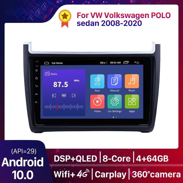 2Din Android Car dvd Carplay GPS unidad principal reproductor Bluetooth Radio para VW Volkswagen POLO 5 sedan 2008-2020 Multimedia