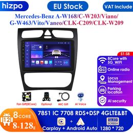 Reproductor Multimedia para coche Android 2din para mercedes-benz A W168 C W203 G W463 Vaneo Vito Viano CLK clase C209 GPS Carplay 4G RDS DSP