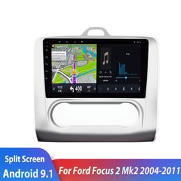 Lecteur multimédia de voiture Android 2Din Autoradio pour Ford Focus 2 Mk2 2004-20112din GPS Autoradio Double écran stéréo