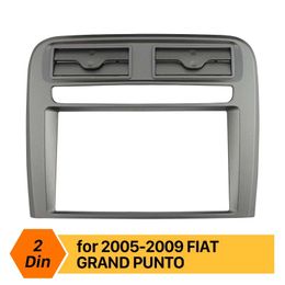 2Din Auto Radio Fascia Bezel Trim Kit Cover voor 2005-2009 Fiat Grand Punto (linkeraandrijving) Dash Install Panel Auto Plate