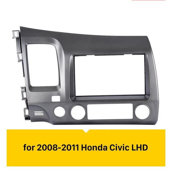 Kit de tablero embellecedor de instalación de Radio de coche 2Din, marco estéreo para Honda Civic LHD 2008 2009 2010 2011 con orificio SRS