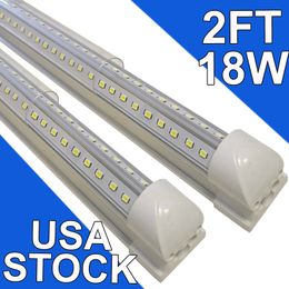 2 voet led-winkelverlichting 18W 24 inch 1800 LM LED onder kastverlichting, T8 geïntegreerde buislamp voor nutsvoorzieningen 8Ft winkelverlichting plafondverlichting garage usastock