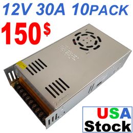 12V 30A Fuente de alimentación conmutada 110-240 voltios CA/CC 360W Adaptador de transformador de conmutación regulado universal Controlador para impresora 3D CCTV Radio Tira de LED CRESTECH888