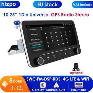 2G + 32G 10.25 ''4G-LTE 1 Din Autoradio GPS voor Universele Auto Multimedia Speler Stereo 1DIN Video autoradio Carplay Head Unit WIFI