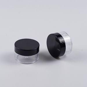 2G 3G 5G lippenbalsemcontainers 2 ml/3 ml/5 ml Clear Round Cosmetic Pot Jars met zwarte heldere witte deksels kleine kleine fles Dh2034