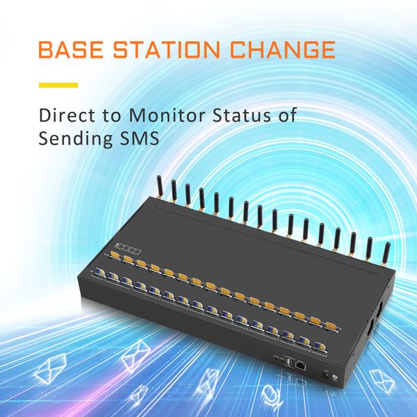 2G gsm 16 canaux d'antenne 128 sims signal à gain élevé prise en charge du modem sans fil SMPP Http API analyse des données et système de notification SMS/256 sims et 512 sims disponibles