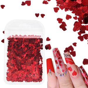 2g Holographic Nail Art Glitter Shiny Sweet Love Heart Flakes Sequins 3D Nails paillette Manicure Valentine's Day Decorations free DHL