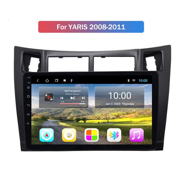 2G RAM 10.1 pouces écran tactile Android autoradio vidéo pour Toyota YARIS 2008 2009 2010 2011 GPS Navigation stéréo