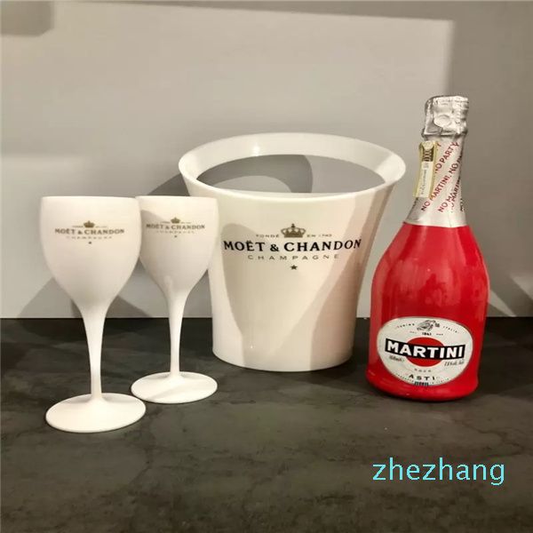 2 verres à Champagne Moet, flûtes à Champagne, en plastique, refroidisseur de vin, lave-vaisselle, seaux à Champagne en acrylique blanc, nouvelle collection