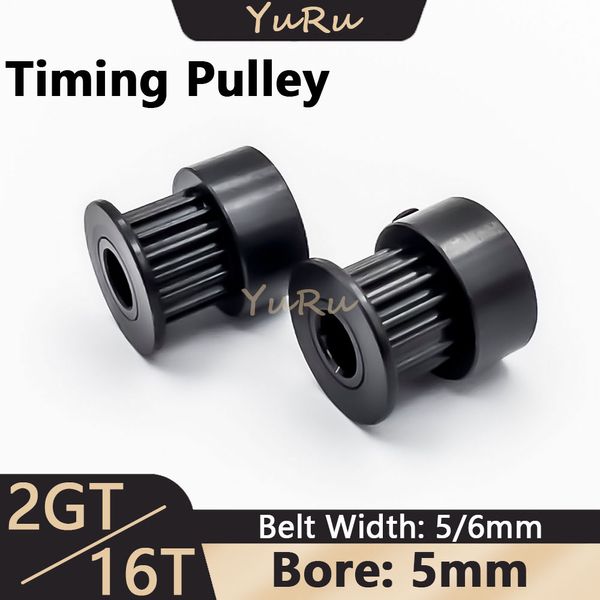 2GT 16TEETH TIMING PULLEY SLATION 5 mm Largeur de la courroie 5/6 mm 2MGT 16T Roue de tension ouverte Accessoires d'imprimante 3D ou ouverte