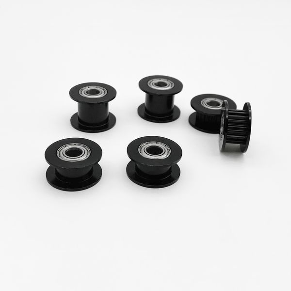 2gt 20 dents Black Synchronous Ridler Engrenage avec diamètre de trou de 3/4/5/6/8 mm de largeur 6/10 mm imprimante 3D Accessoire avec roulement noir