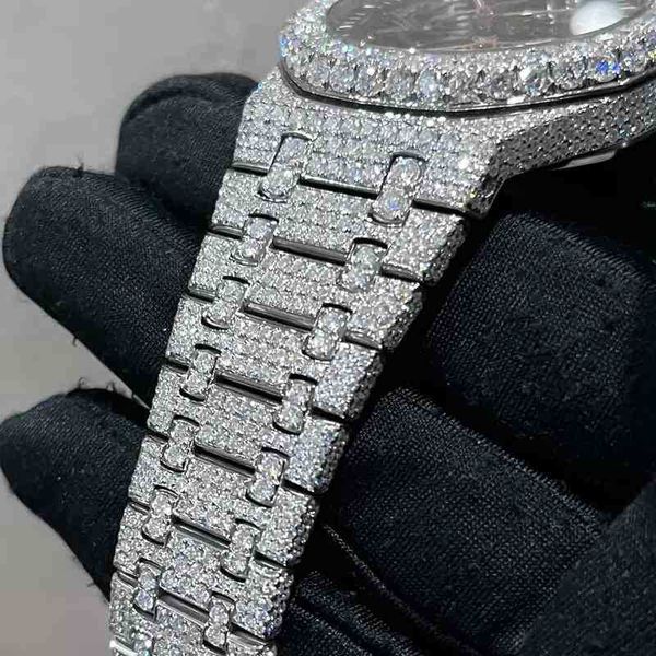 2HNY Montre-bracelet 2024 Nouvelle version Ston Skeleton Watch PASS TT Diamants pour hommes Qualité supérieure Mouvement mécanique ETA Luxe Iced Out Sapphire brillant2NL5FO8T