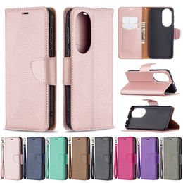 Litchi lederen portemonnee kisten voor Samsung Galaxy M14 5G A24 A23E A04 4G S21 FE A32 4G HUAWEI P50 PRO LEOCHEE HOUDER Credit ID Card Slot Flip Cover Pu Book Men Classic Pouch