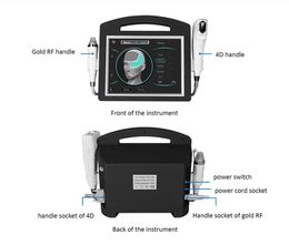 2in1 4D HIFU GOUD RF RADIO FREQUENCE Fractional RF Gerichte ultrasone 3D HIFU-machine DHL Snel schip