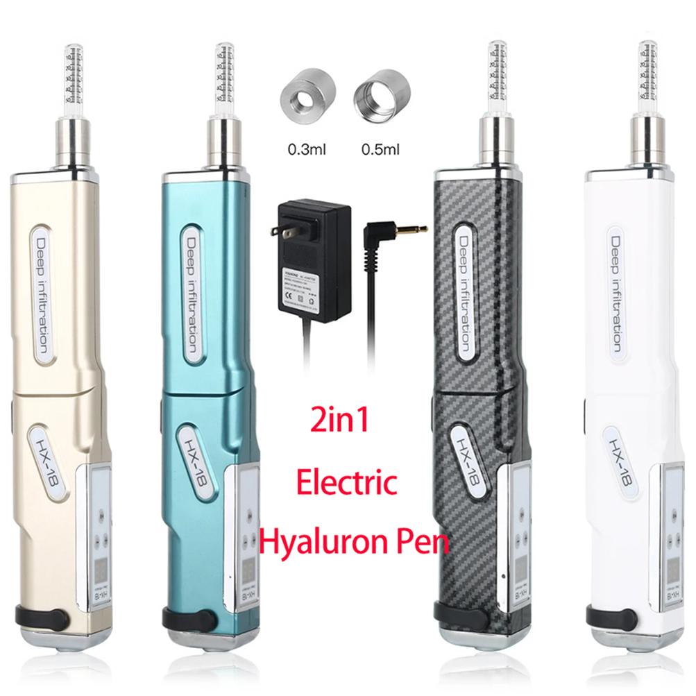 2in1 Auto Electric Hyaluron Pen 0,3 ml 0,5 ml Ampoule -kop Adaper Tips Beauty Device