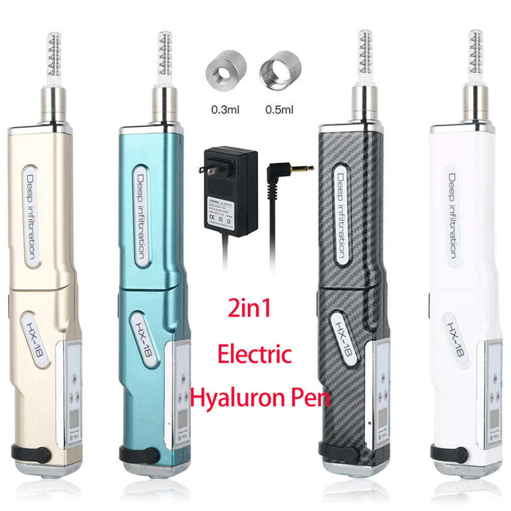 2in1 Otomatik Elektrik Hiyalüron Kalemi 0.3ml 0.5ml Ampoule Head ADAPER İPUCULARI Güzellik Cihazı