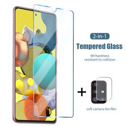 Protecteur d'écran d'objectif de caméra 2IN1 sur samsung galaxy A10S A20S A21S A30S verre trempé pour A40S A50S A70S A verre quantique