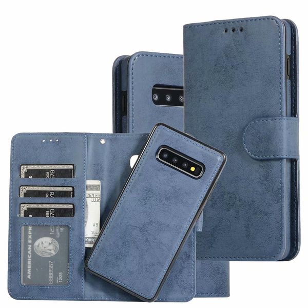 2 en 1 Funda de cuero magnético desmontable para Samsung Galaxy S10 S10E S10 PLUS S8 S9 NOTA 10 PRO nota 8 9 30pcs / lot