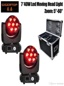 2in1 FlightCase Emballage 7x40w RGBW LED MOTION CEAGE ZOOM LUMIÈRE MINI BEEE EYEHAWK EYE ZOOM 1217CH Effet de lavage de poutre 2in1 TPL7407818895