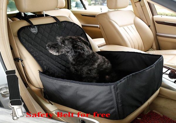 2 en 1 asiento delantero impermeable para mascotas protector para asiento de coche para perros AntiSilp Pet Booster portador de asiento de coche con cinturón de seguridad 2191079