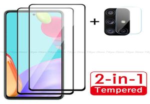 2in1 Volledige Cover Gehard Glas Voor Samsung Galaxy A52S 5G A52 A12 A32 A51 A50 Camera Lens Protector voor A72 A71 A22 A21S A70 A406885495