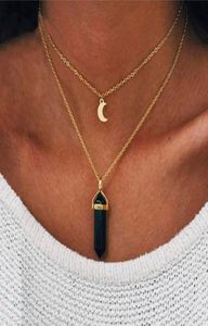 2in1 couleur or cristal naturel pierre pendentif collier mode opale pendentif colliers pour femmes bijoux 12pcslot4799463