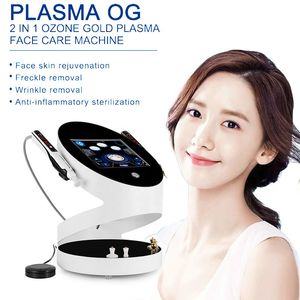 Pluma de plasma dorada 2 en 1 para el estiramiento de la piel Jet Plasma Lift Arrugas faciales Manchas de pecas Cicatrices Eliminación de acné Máquina de cuidado de la belleza con plasma de ozono