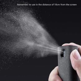 Ensemble de bouteille de pulvérisation de nettoyage d'écran en microfibre 2In1 Ensemble de bouteille de pulvérisation pour téléphone iPad Écran de poussière Nettoyant essuyage de tissu d'iphone
