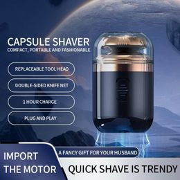 2IN1 Mini Portable hommes rasoir électrique Capsule lavable rasoir Rechargeable rasage Mashine pour homme nez tondeuse 240112