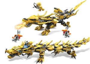 2in1 Ninja Golden Dragon Blocks Dos estilos Modelo de dragón Fit Legoness Builds Blocks the Ninja Toys for Children Gifts8879791