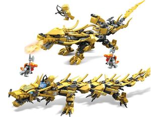 2in1 Ninja Golden Dragon bloque deux styles Dragon Modèle Fit Legoness Bâtiment des Ninja Toys for Children Gifts1248174