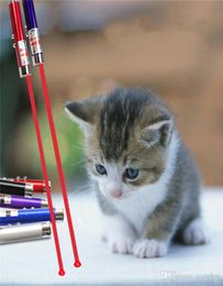 2IN1 REG LASER POINTER PEN CLAY RING AVEC LEUL LED BLANC SHOW PORTABLE Stick infrarouge Funny Cats Pet With Retail Packing4776506