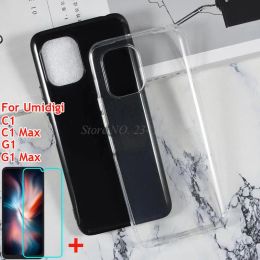 2in1 Couverture de téléphone transparent TPU Soft TPU pour le boîtier de pare-chocs en silicone Umididigi C1 MAX PECHER