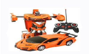 2In1 Sports Transformation Robots modèles télécommande déformation voiture RC jouet de combat KidsChildren039s cadeau d'anniversaire Y20041423962768