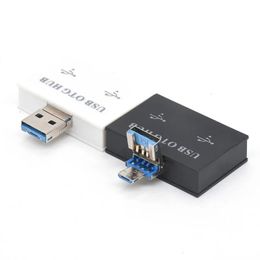 2in1 USB 2.0 2 Port Hub USB -lader OTG Hub Laptop Micro USB -oplaadpoort voor Android smartphone/computer