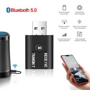 Adaptador 2 en 1 USB inalámbrico compatible con Bluetooth 5,0 para ordenador, Audio, TV, portátil, altavoz, auriculares, receptor, transmisor, adaptador