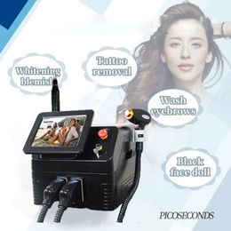 2in1nd yag tattoo pigment verwijderingsmachine 808nm diode laser ontharing machine q-switched pico tweede laserepilator voor vrouwen