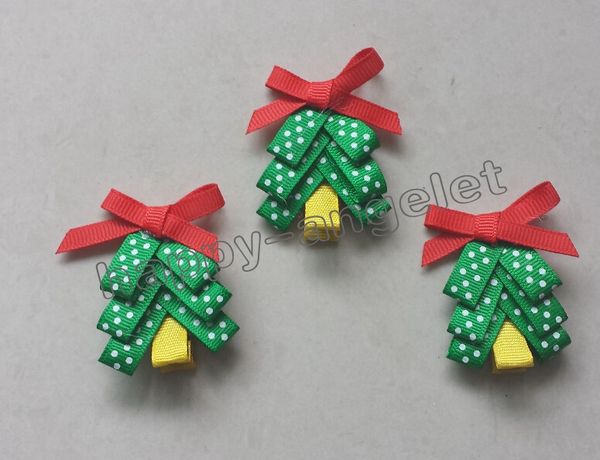 2 inch kerstboom haar clip accessoires kids bows bloem baby meisjes hoofdband renda Strik Xmas haarspeldjes HD3270