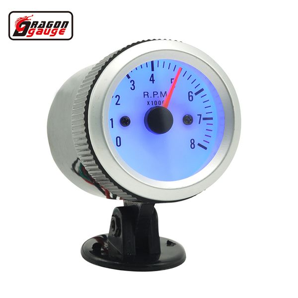 Dragon gauge 52mm Auto Car Tachymètre Compteur Jauge Compteur Indicateur Bleu LED rétro-éclairage 0-8000 RPM + pods