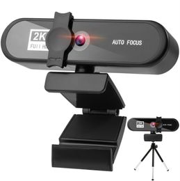 2K 5MP 4K 8MP HD Webcam Cámara para PC con micrófono Cámara web de escritorio con enfoque automático de alta definición para computadora portátil Reunión en casa Video Trípode de trabajo