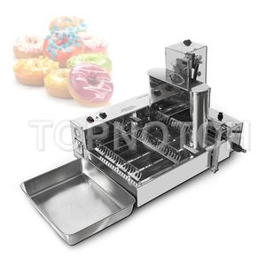 Freidora eléctrica de rosquillas de 2Kw, fabricante automático comercial de freidora de masa de acero inoxidable de 4 filas