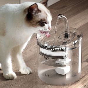 2L fontaine d'eau automatique pour chat avec robinet distributeur de chien abreuvoir muet filtres à boire pour animaux de compagnie chargeur capteur de mouvement 220323