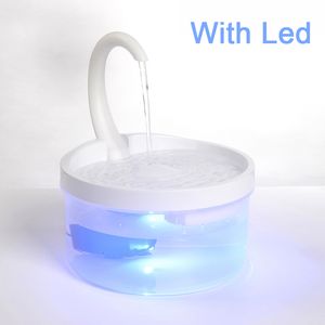 2L Cat Fountain LED LED BLUE LUMIÈRE USB USB DISTRATION AUTALATIQUE AUTOMATIQUE DISTRATION DE CHAT Filtre de boisson pour chats Fountaine buvette