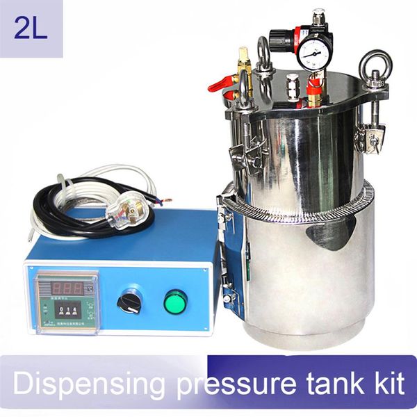 Kit de réservoir de pression de colle 2L en acier inoxydable avec régulateur de température constante pour sac chauffant électrique pour la distribution de colle2907