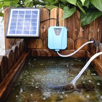 2L / min / min d'eau solaire Pompe à oxygène Aerator Aquarium Pump Pet Products Garden Pond Decor avec 1 pierre d'air