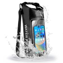 2l impermeable 2in 1 bolso de bolso de lona bolso celular PVC Bolsa de almacenamiento de natación al aire libre Accesorios deportivos de agua de navegación 240428