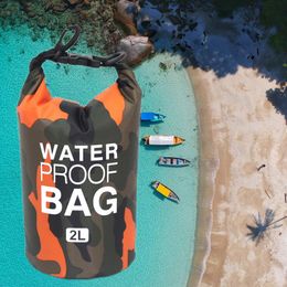 2L Bolsa impermeable Bolsa de hombro de almacenamiento pesado mantiene un saco de equipo para pescar caminatas para nadar para acampar
