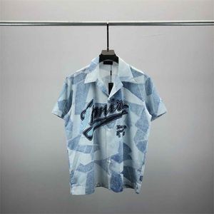 2Luxury Designers Shirts Men's Fashion Tiger Letter V Silk Bowling Shirts Casual Shirts Men Slim Fit Short Dobe Robe Shirt M-3XL # 1070