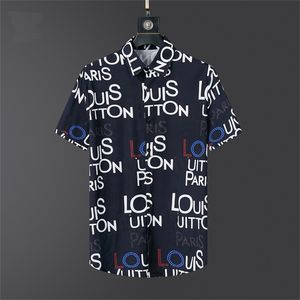 2LUXURY Designers Chemises Hommes Mode Tiger Lettre V chemise de bowling en soie Chemises décontractées Hommes Slim Fit Chemise à manches courtes M-3XL # 1023
